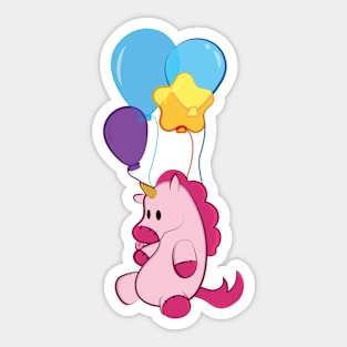 Unicorn balloons Sticker